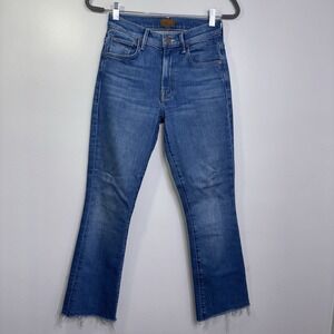Mother The Insider Ankle Fray Jeans Size 25 Stretch Cotton Blend In Eager Beaver